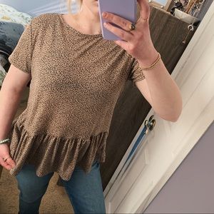 GAZE cheetah print peplum top